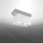 Plafonnier Quad Maxi blanc, vue de profil du caisson en aluminium