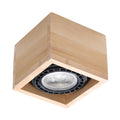 Plafonnier Quatro 1 bois naturel, spot GU10
