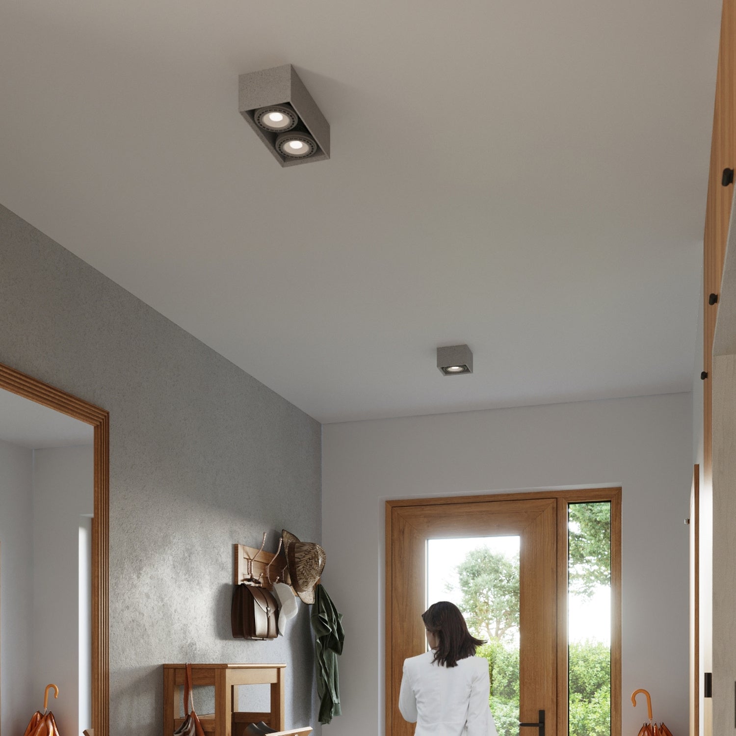 Plafonniers Quatro en béton dans un intérieur loft