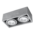 Plafonnier Quatro 2 en béton gris, spot GU10 vers le bas