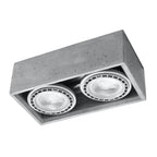 Plafonnier Quatro 2 en béton gris, spot GU10 vers le bas