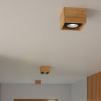 Plafonnier Quatro 2 bois naturel, ambiance chaleureuse