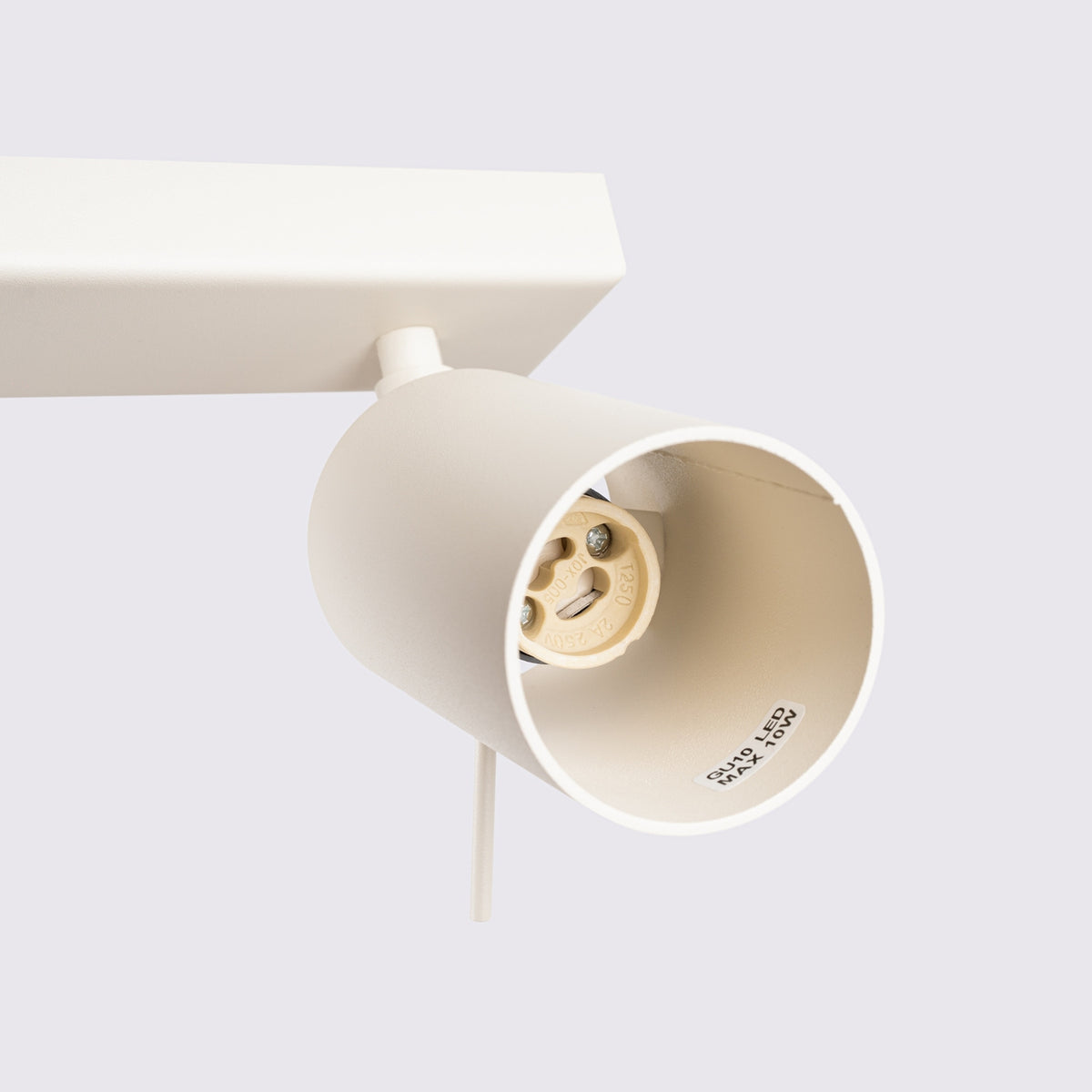 Douille GU10 dans un spot Ring en laque beige avec l'étiquette LED 10 W maximum