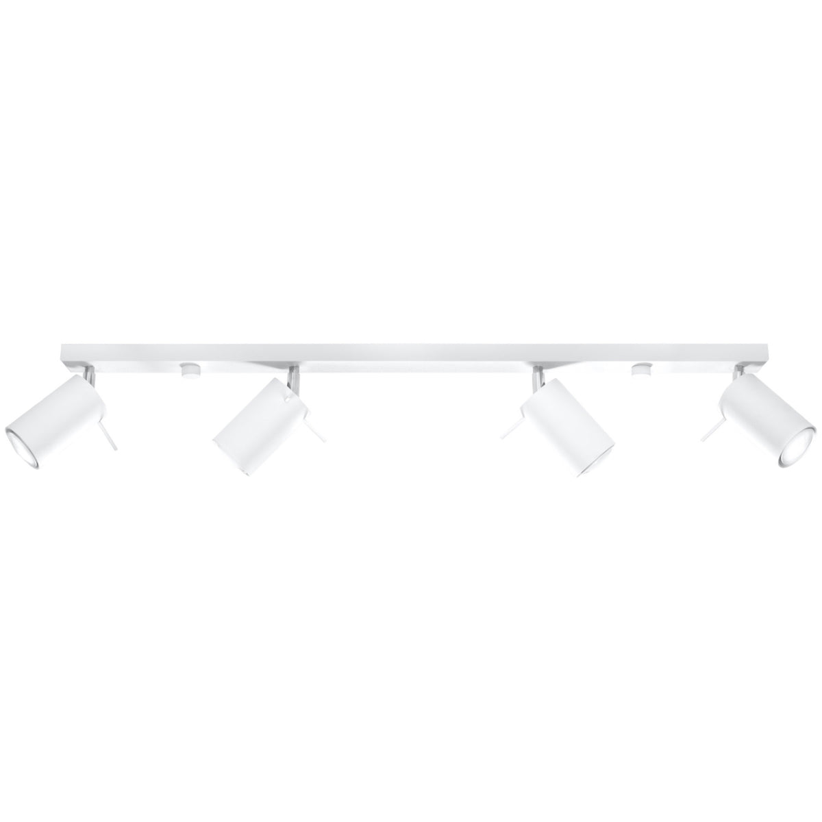 Plafonnier rampe Ring à quatre spots orientables en laque blanche sur fond blanc