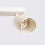 Plafonnier Ring 2 acier beige GU10, gros plan allumé