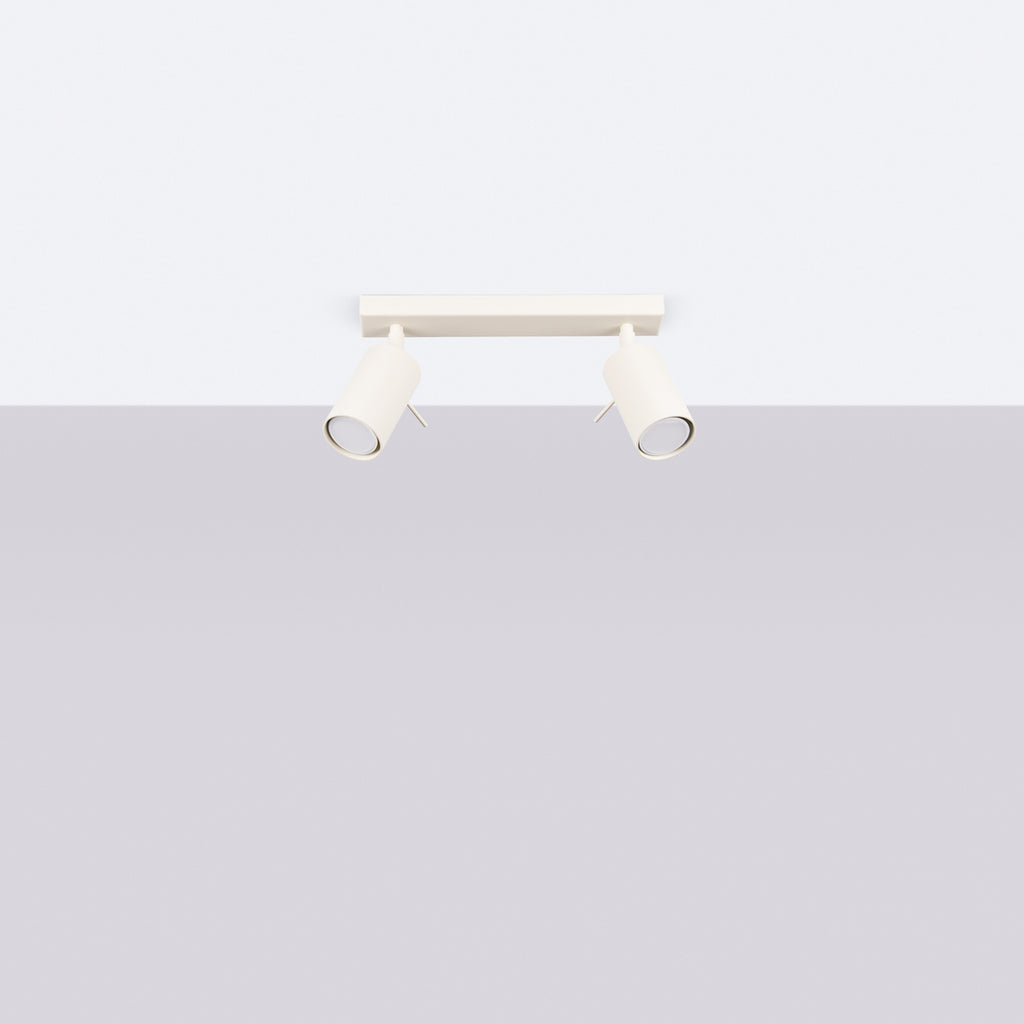 Plafonnier Ring 2 acier beige GU10 de profil