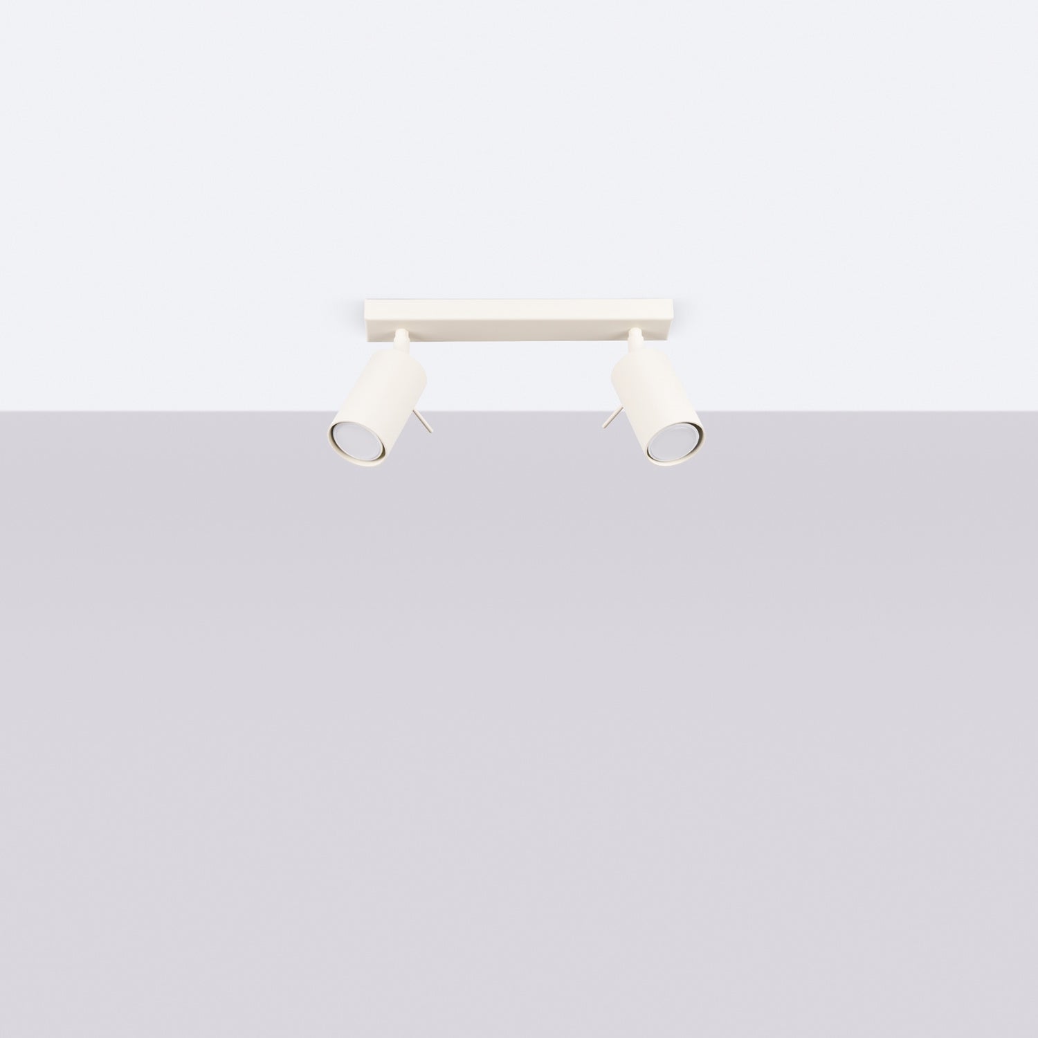 Plafonnier Ring 2 acier beige GU10 de profil