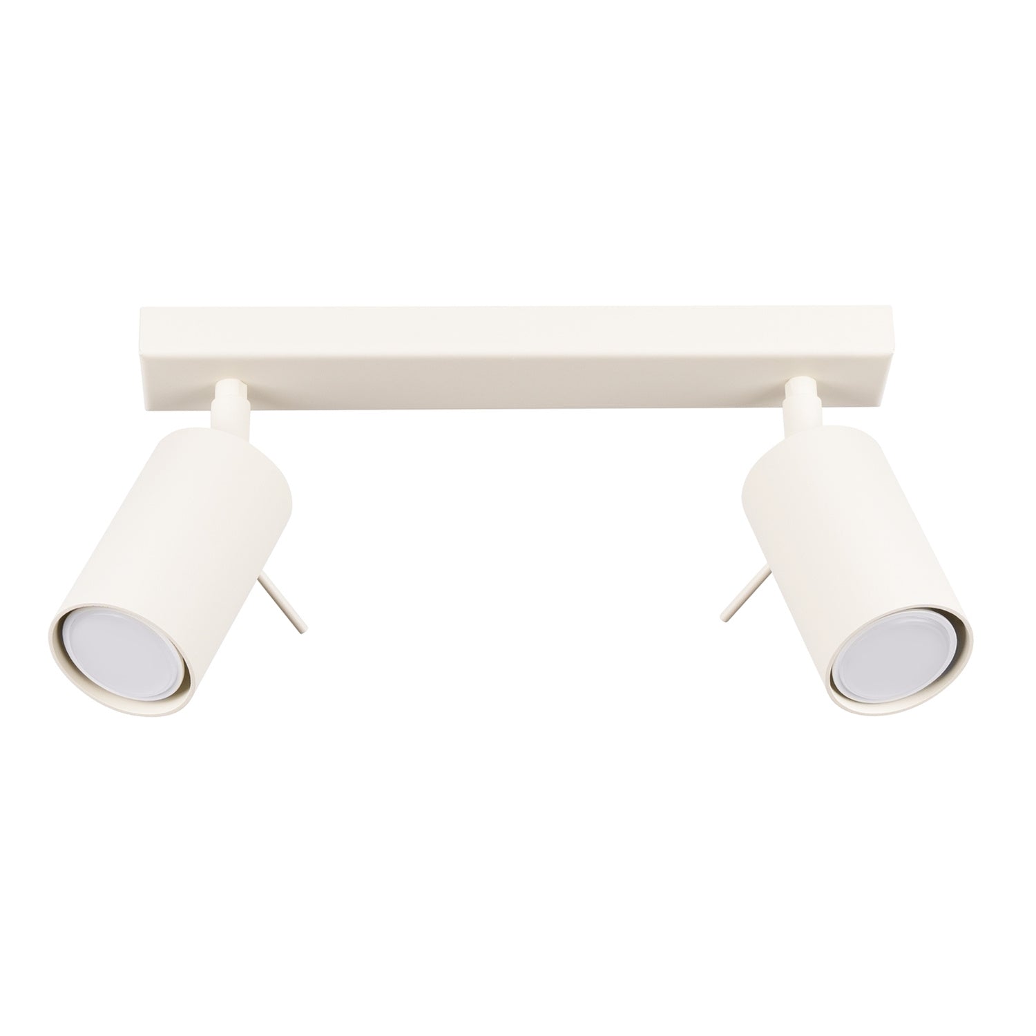 Plafonnier Ring 2 acier beige GU10, spot cylindrique orientable en acier laqué