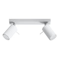 Plafonnier Ring 2, deux spots orientables en acier blanc