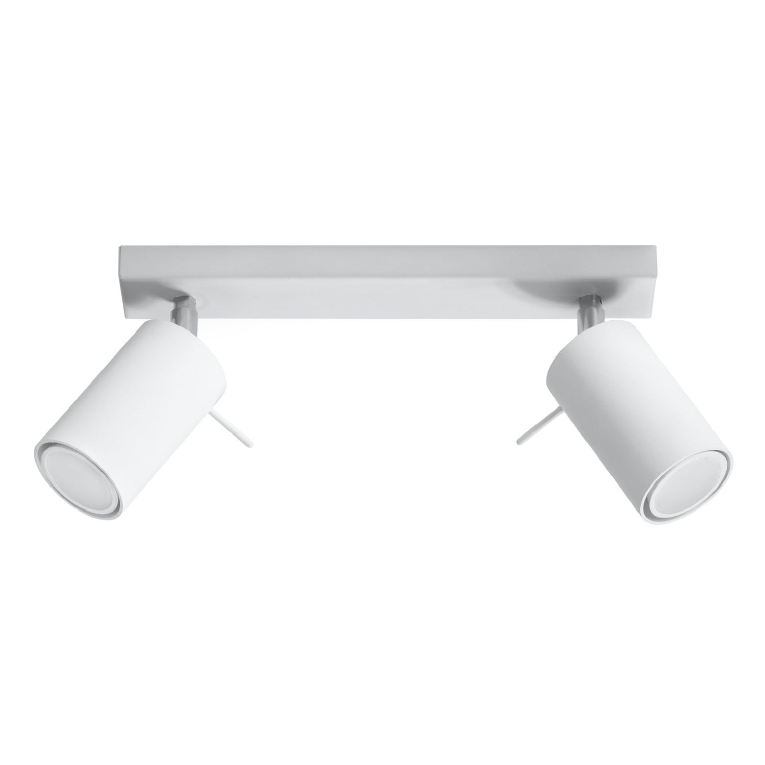 Plafonnier Ring 2, deux spots orientables en acier blanc
