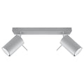 Plafonnier Ring 2, deux spots orientables en acier gris
