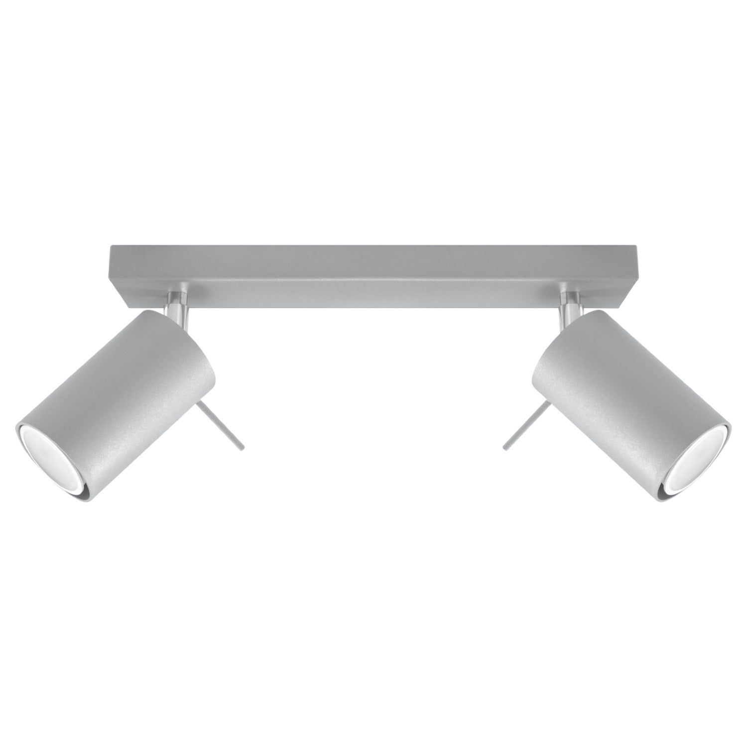 Plafonnier Ring 2, deux spots orientables en acier gris