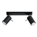 Plafonnier Ring 2, deux spots orientables en acier noir