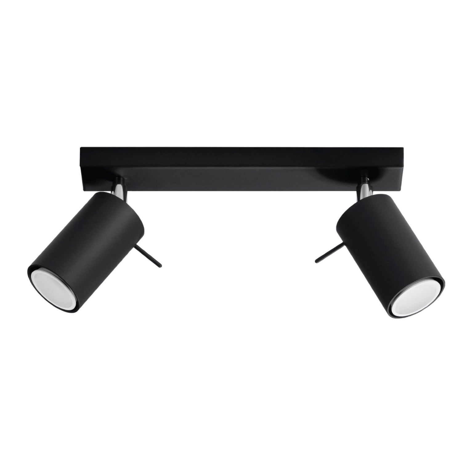 Plafonnier Ring 2, deux spots orientables en acier noir