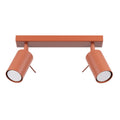 Plafonnier Ring 2 acier rouge ocre GU10, spot cylindrique orientable en acier laqué