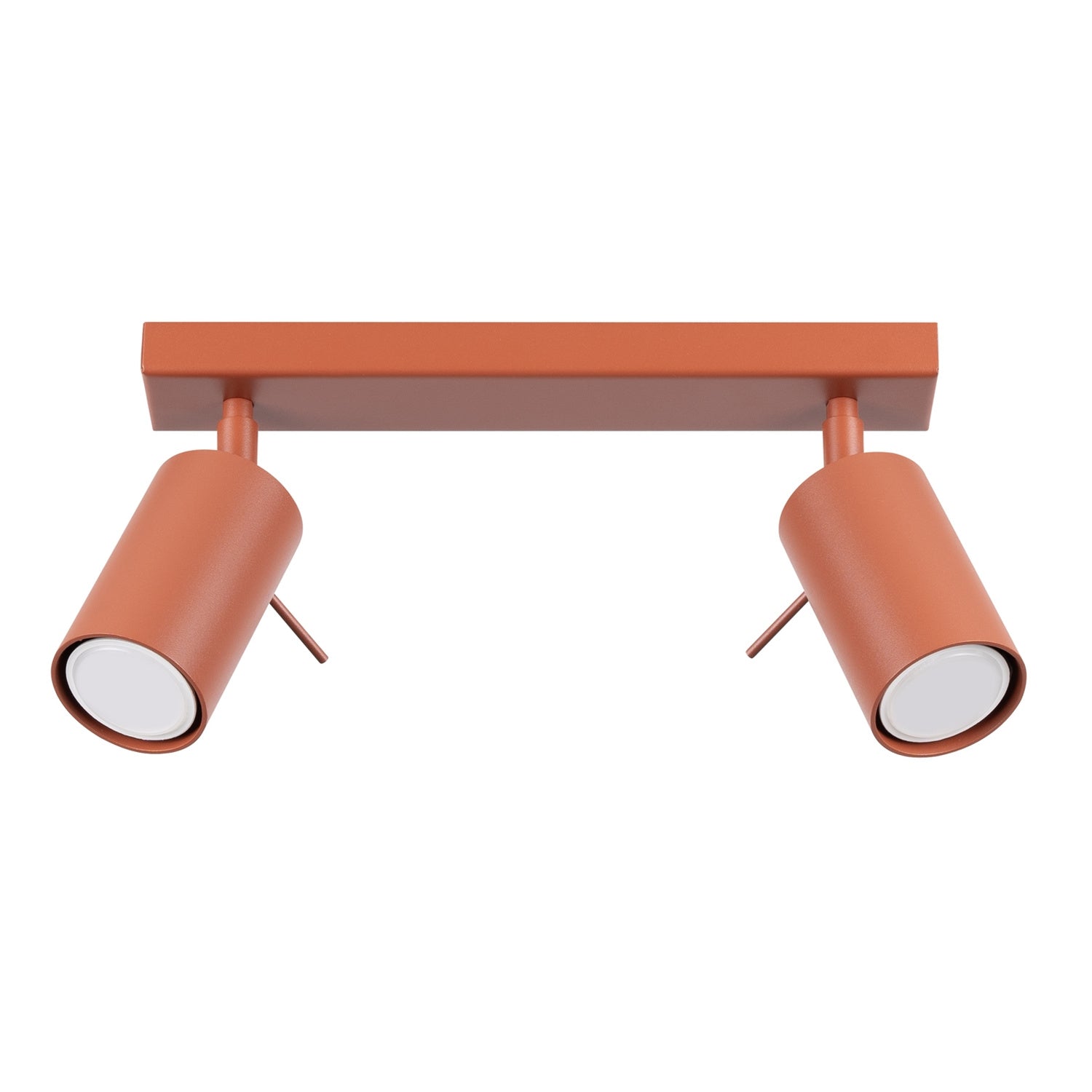 Plafonnier Ring 2 acier rouge ocre GU10, spot cylindrique orientable en acier laqué