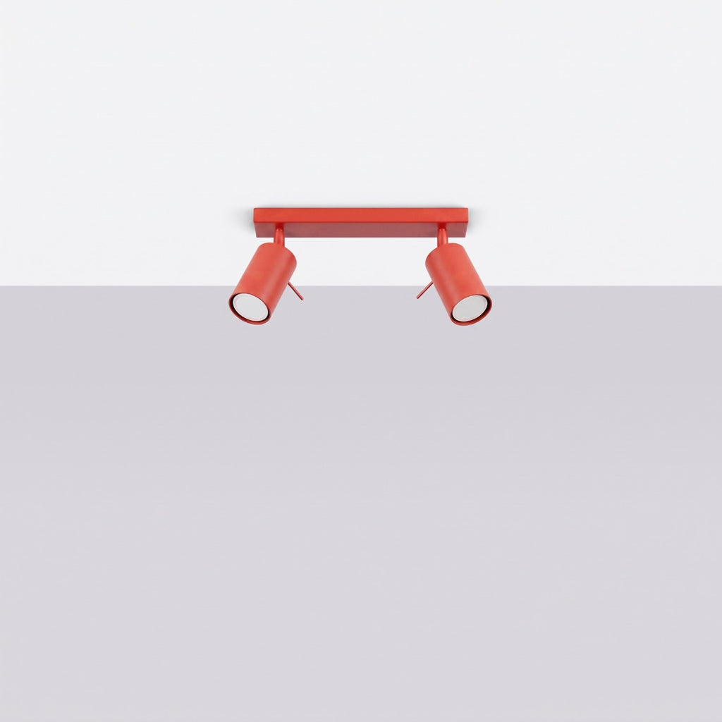 Plafonnier Ring 2 acier rouge GU10, vue 2