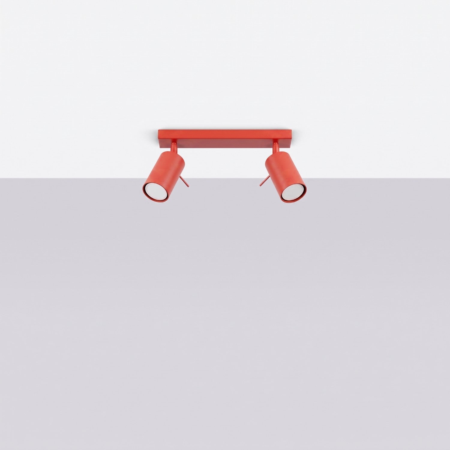 Plafonnier Ring 2 acier rouge GU10, vue 2