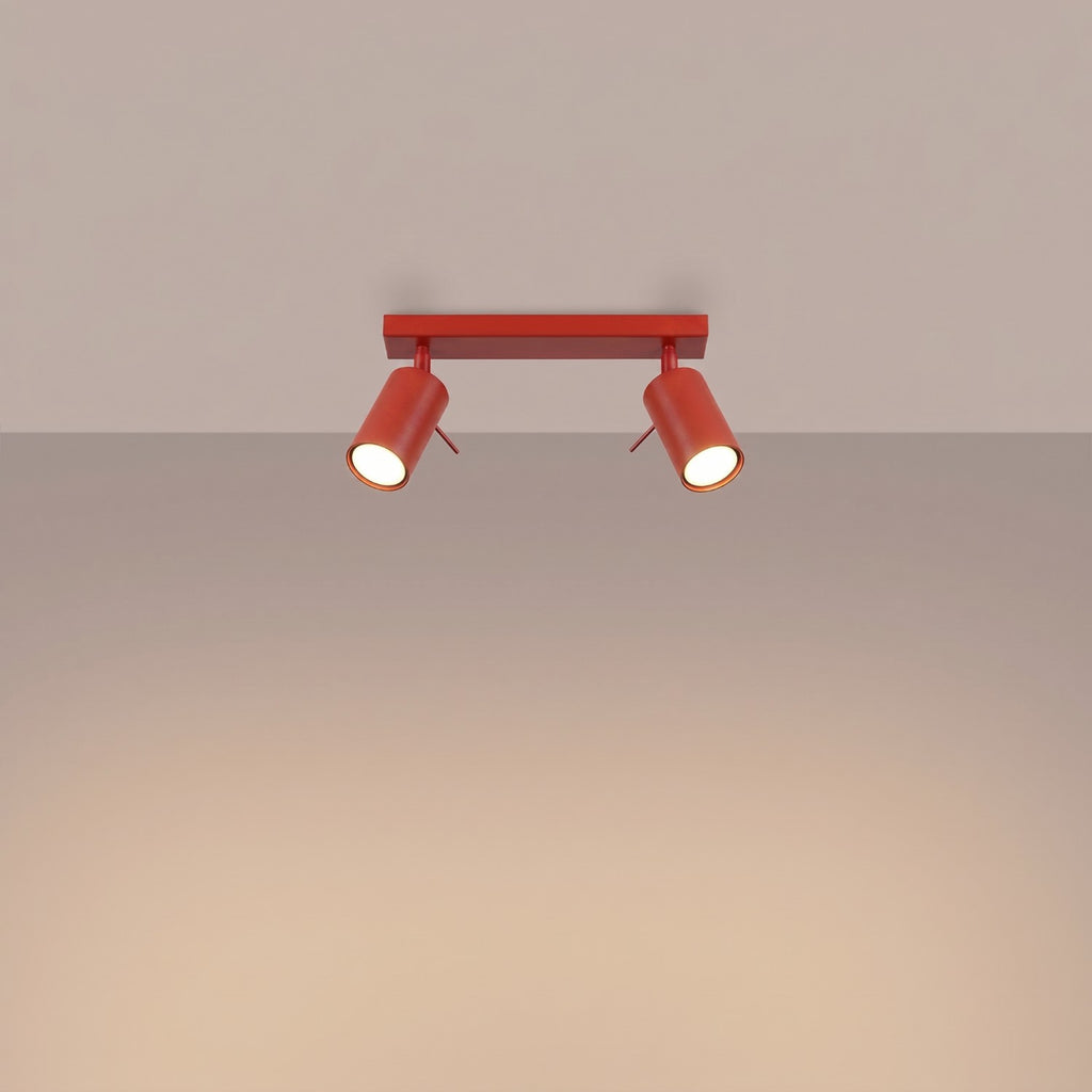 Plafonnier Ring 2 acier rouge GU10, vue 3