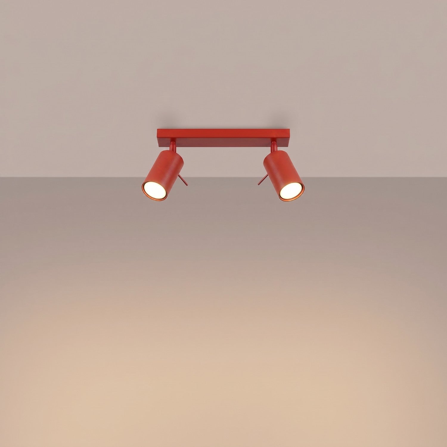 Plafonnier Ring 2 acier rouge GU10, vue 3