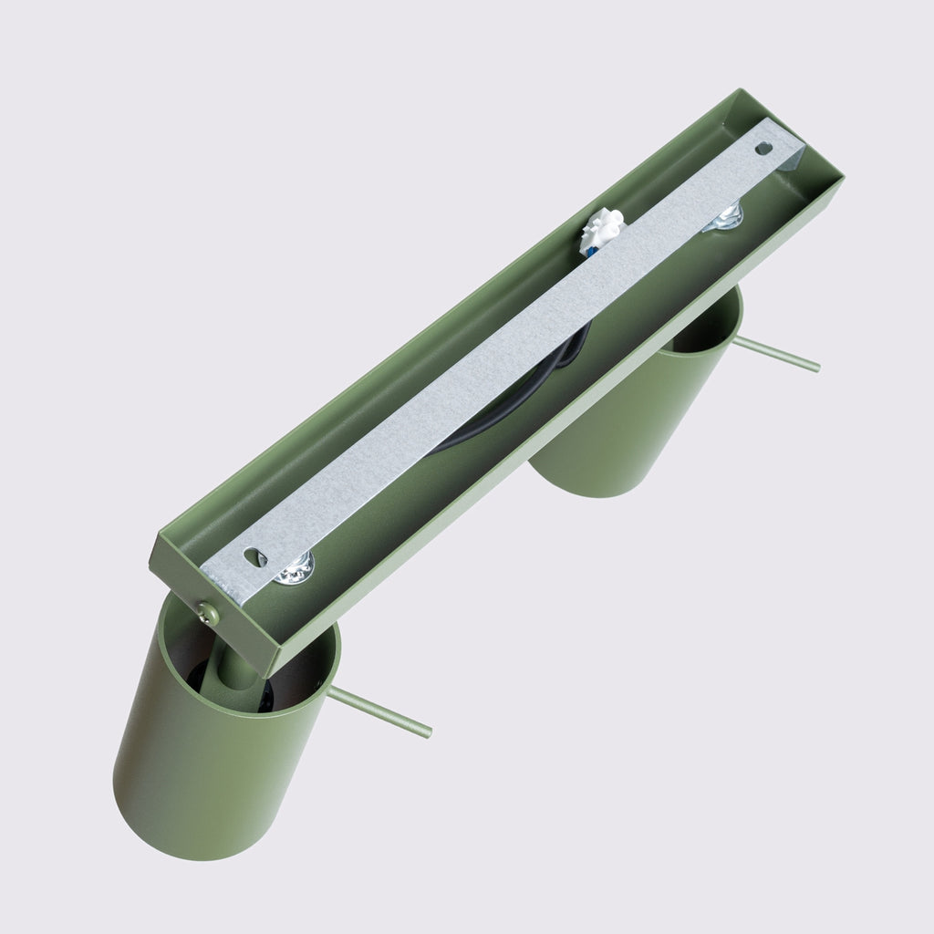 Plafonnier Ring 2 acier vert olive GU10, détail