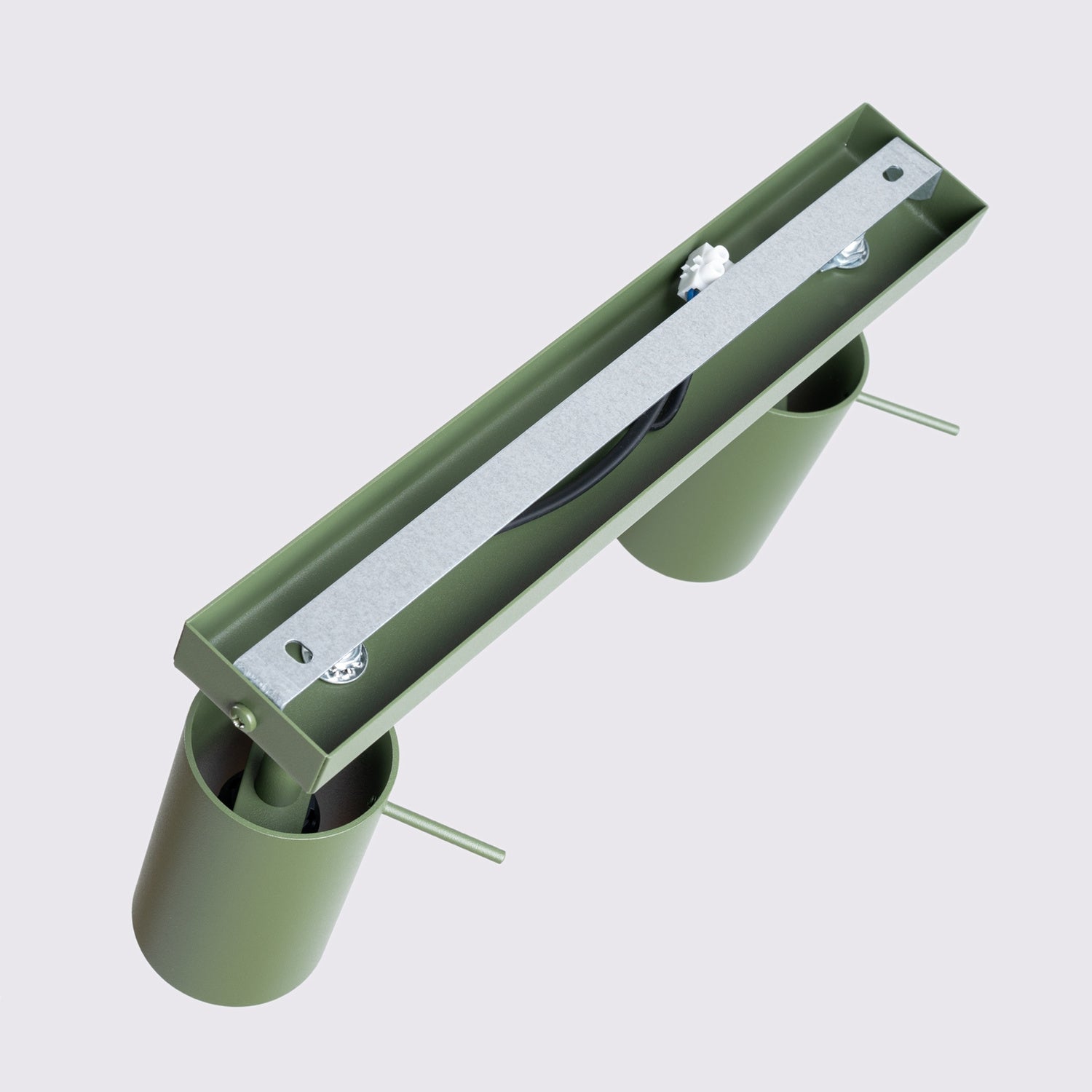 Plafonnier Ring 2 acier vert olive GU10, détail