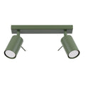 Plafonnier Ring 2 acier vert olive GU10, spot cylindrique orientable en acier laqué