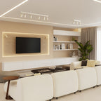 Plafonnier Ring 3 acier beige GU10, ambiance chaleureuse