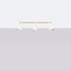 Plafonnier Ring 3 acier beige GU10 de profil