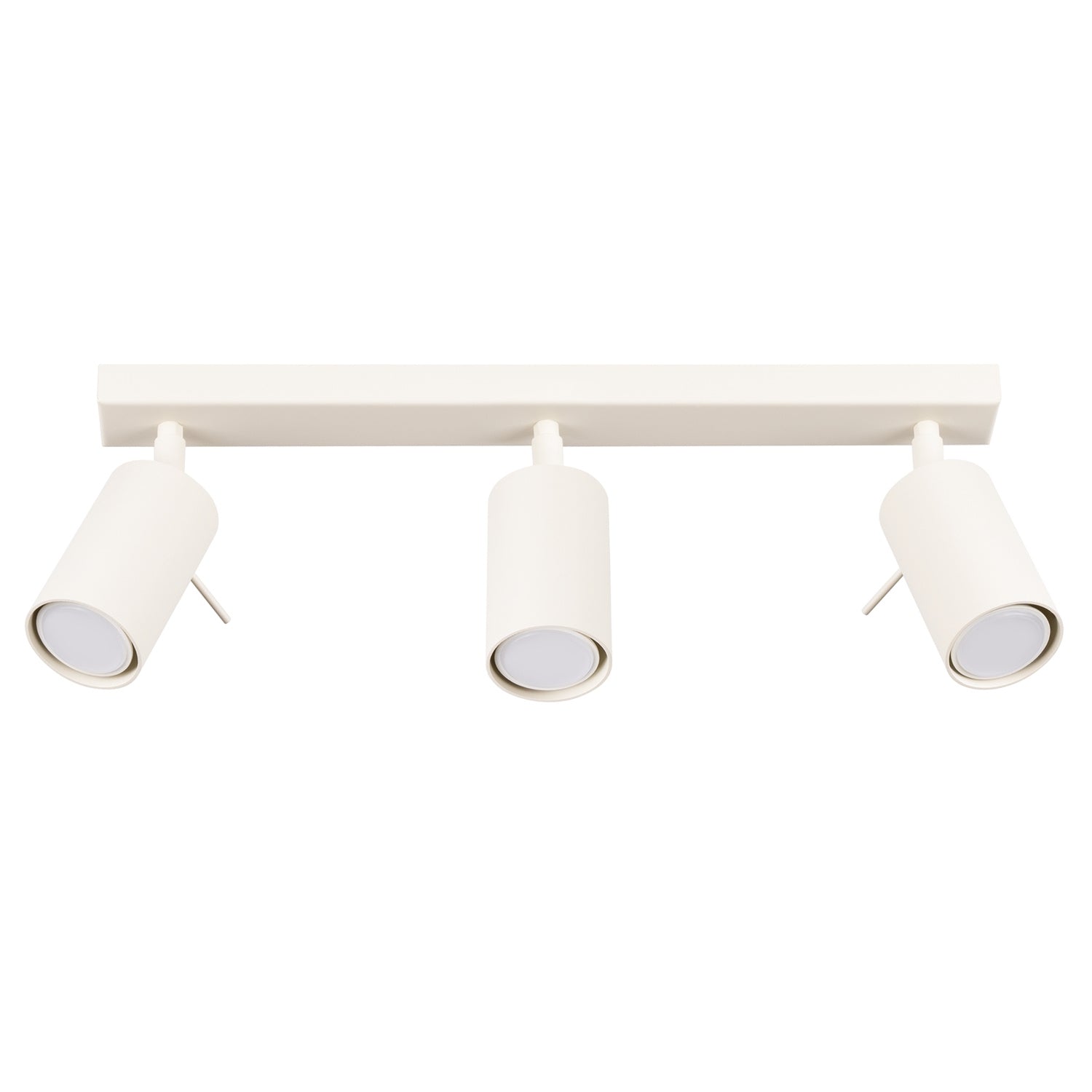Plafonnier Ring 3 acier beige GU10, spot cylindrique orientable en acier laqué
