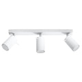 Plafonnier Ring 3, trois spots orientables en acier blanc
