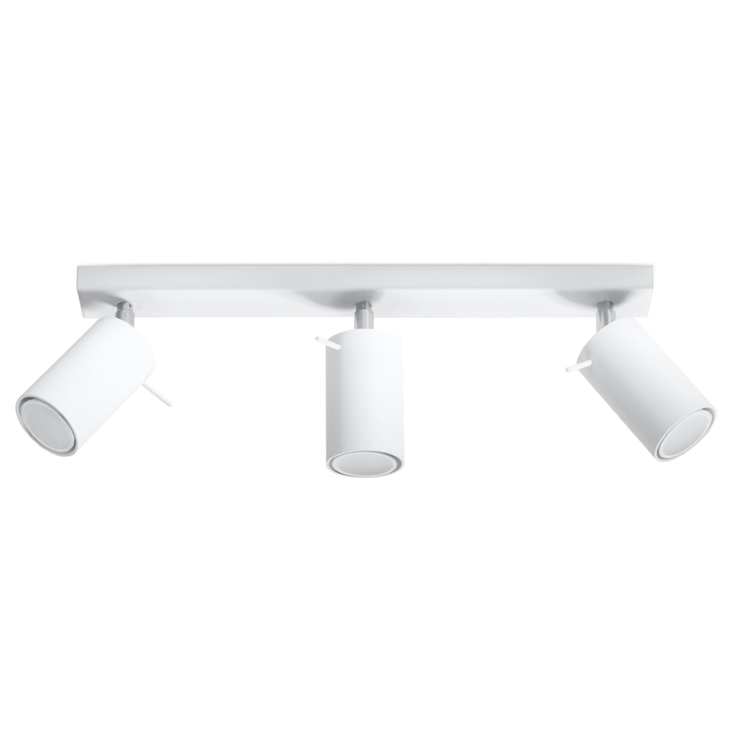 Plafonnier Ring 3, trois spots orientables en acier blanc