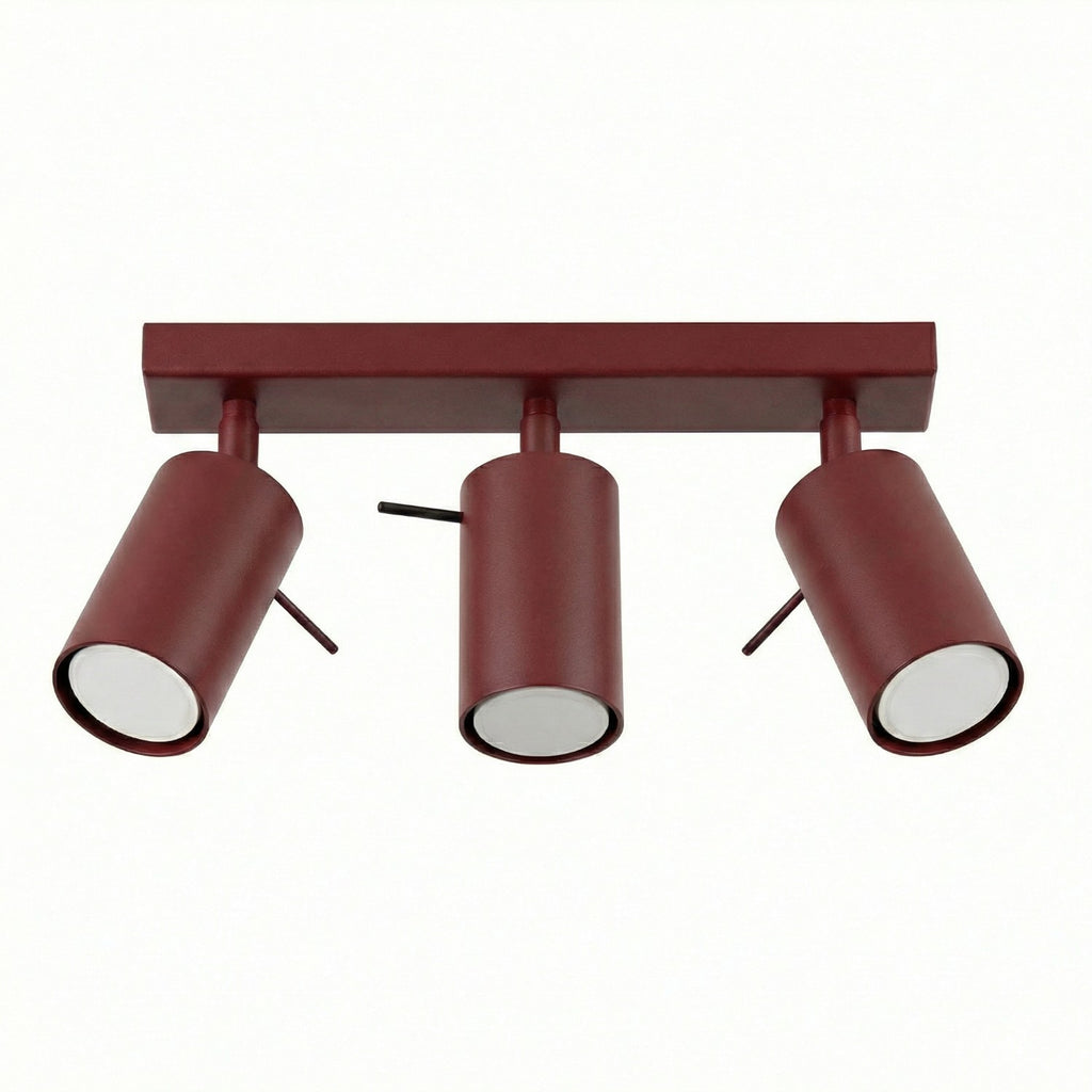 Plafonnier Ring 3 acier bordeaux GU10