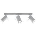 Plafonnier Ring 3, trois spots orientables en acier gris