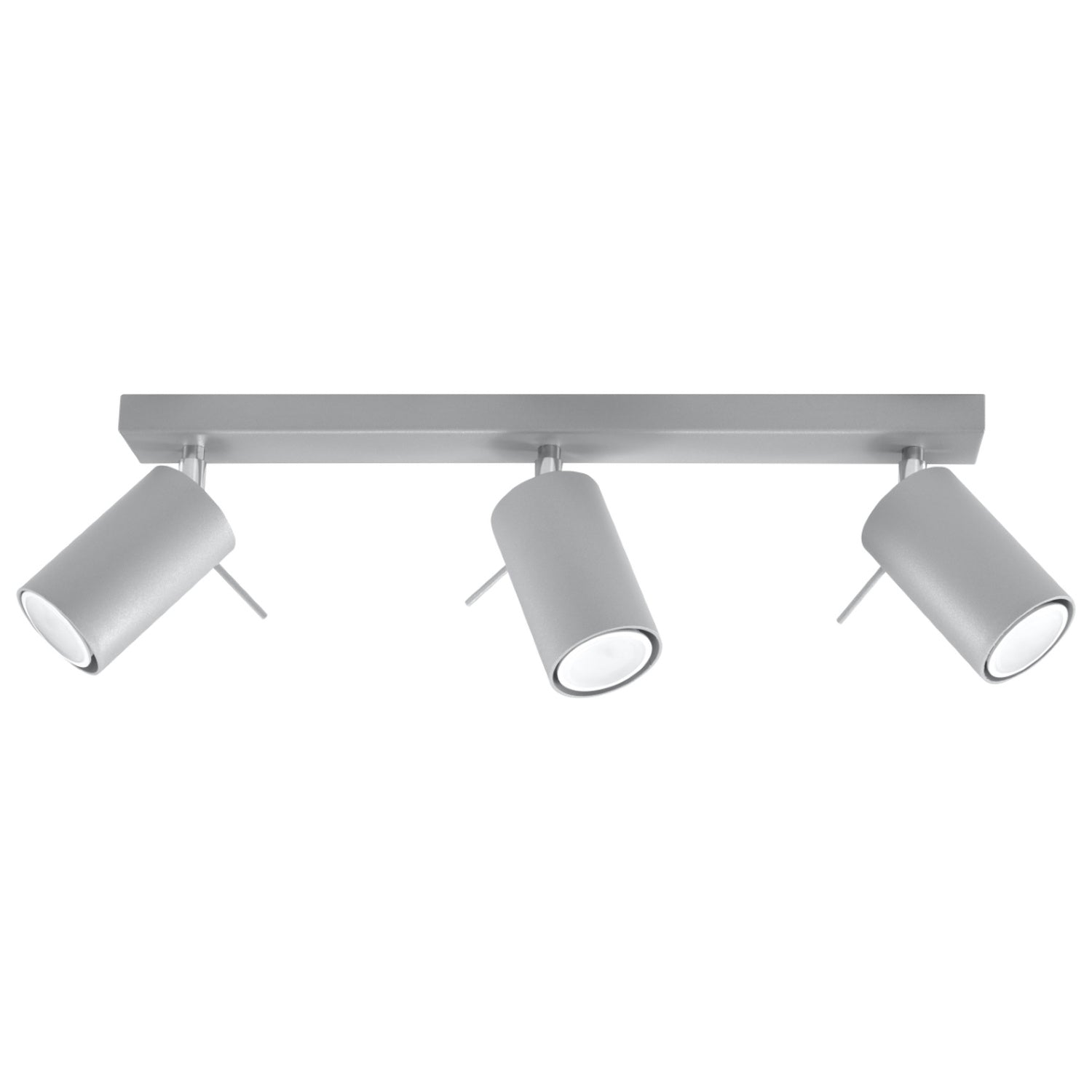 Plafonnier Ring 3, trois spots orientables en acier gris