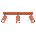 Plafonnier Ring 3 acier rouge ocre GU10, spot cylindrique orientable en acier laqué