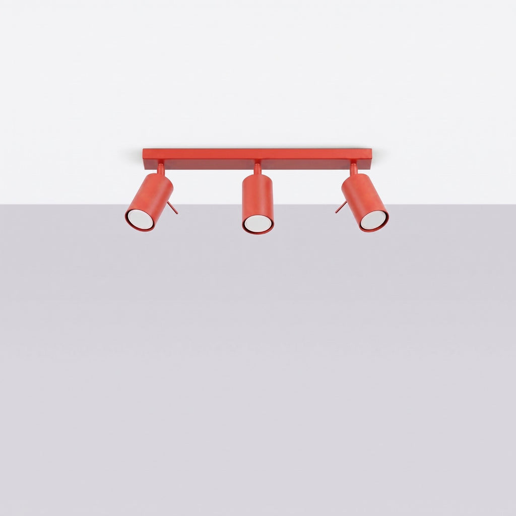 Plafonnier Ring 3 acier rouge GU10, vue 2