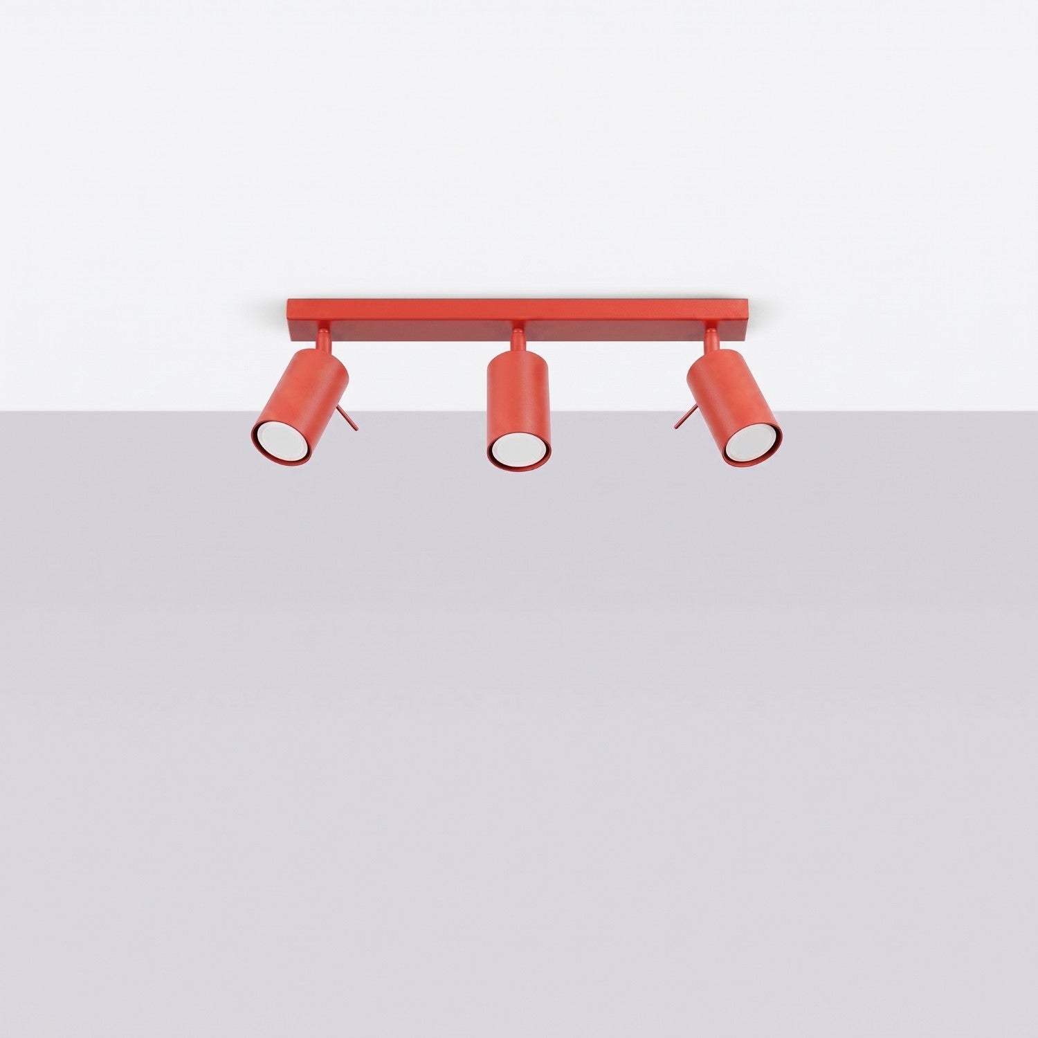 Plafonnier Ring 3 acier rouge GU10, vue 2