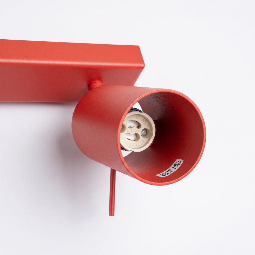 Plafonnier Ring 3 acier rouge GU10, vue 5