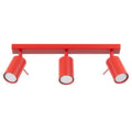 Plafonnier Ring 3 acier rouge GU10