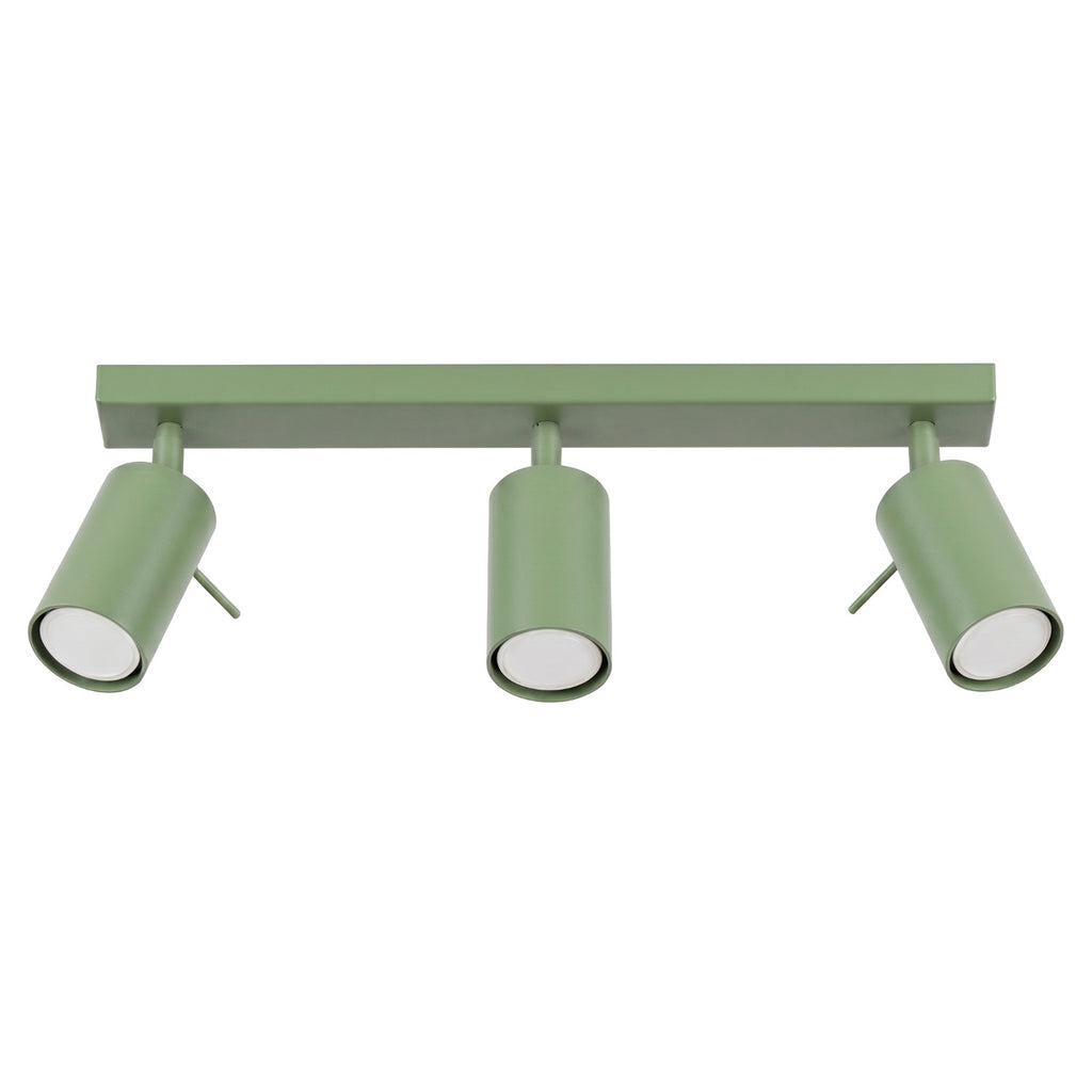 Plafonnier Ring 3 acier vert sauge GU10