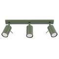 Plafonnier Ring 3 acier vert olive GU10, spot cylindrique orientable en acier laqué