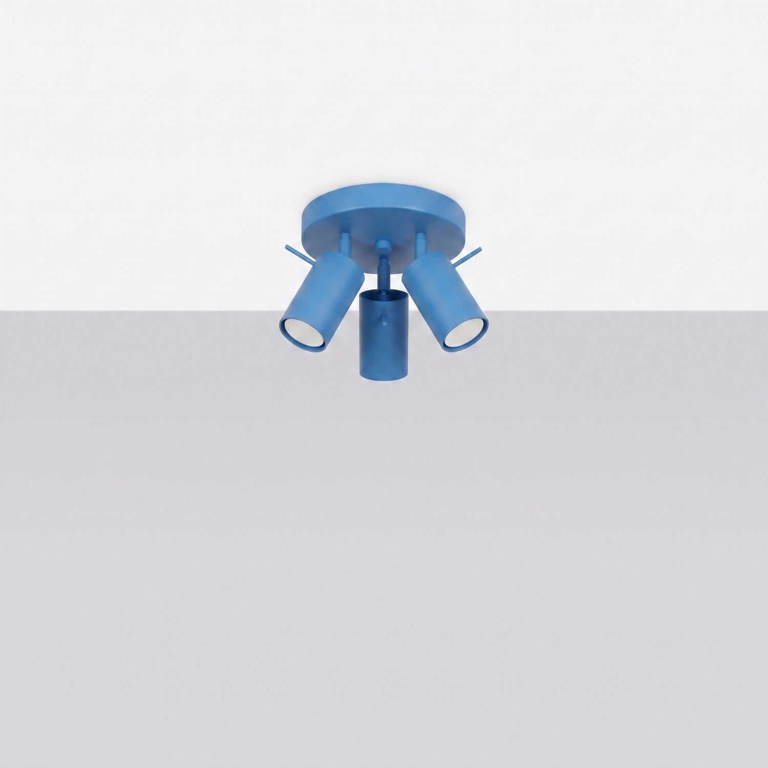 Plafonnier Ring 3 spots rond acier bleu azur GU10, vue 2