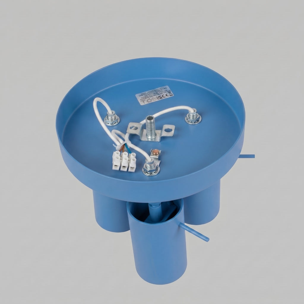 Plafonnier Ring 3 spots rond acier bleu azur GU10, vue 4