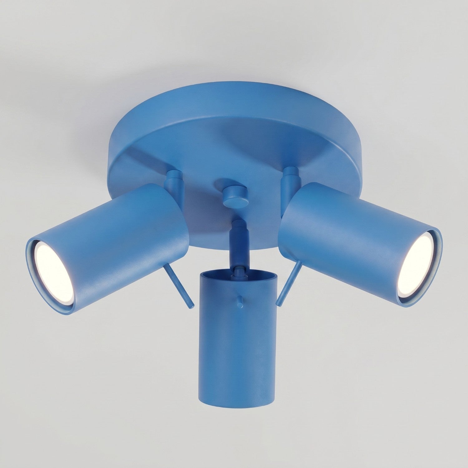 Plafonnier Ring 3 spots rond acier bleu azur GU10, vue 6