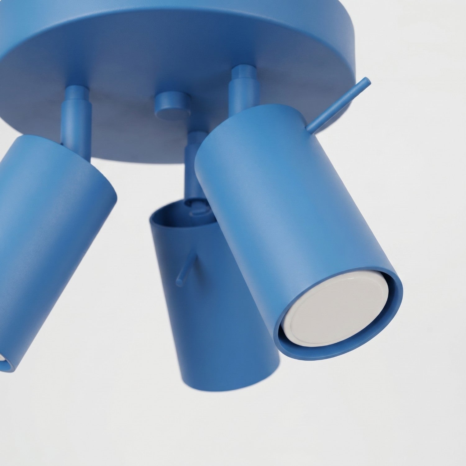 Plafonnier Ring 3 spots rond acier bleu azur GU10, vue 7