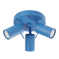 Plafonnier Ring 3 spots rond acier bleu azur GU10