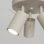 Plafonnier Ring 3 spots rond acier beige GU10 dans un intérieur
