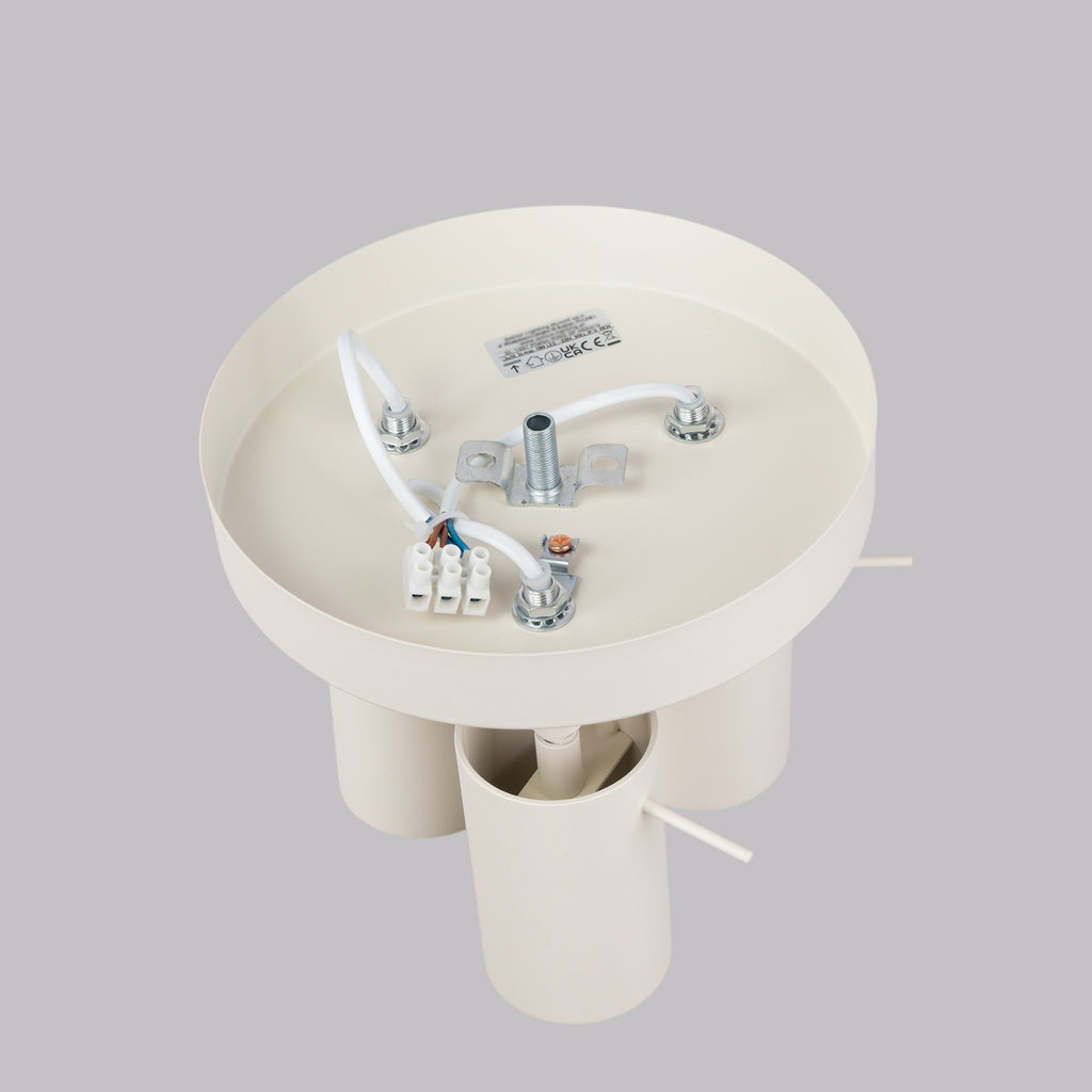 Plafonnier Ring 3 spots rond acier beige GU10, détail