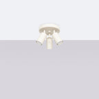Plafonnier Ring 3 spots rond acier beige GU10 de profil